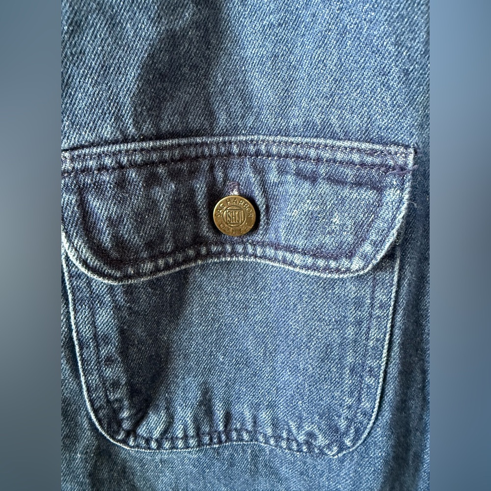 Vintage 90s Sag Harbor size medium oversized blue denim barn jacket - Picture 4 of 7